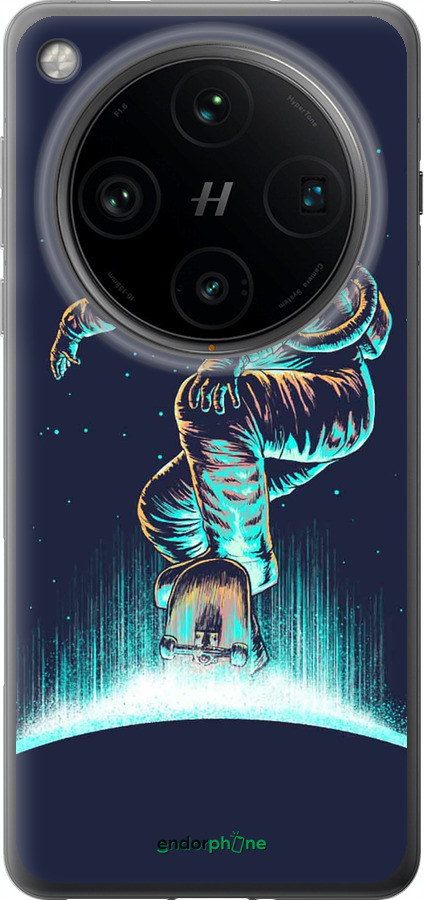 Силиконовый чехол Космонавт на скейтборде для Oppo Find X8 Pro - 4145u-3872 изображение 
