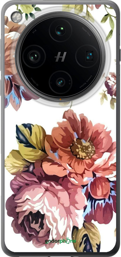 Силиконовый чехол Vintage flowers для Oppo Find X8 Pro - 4333u-3872 изображение 
