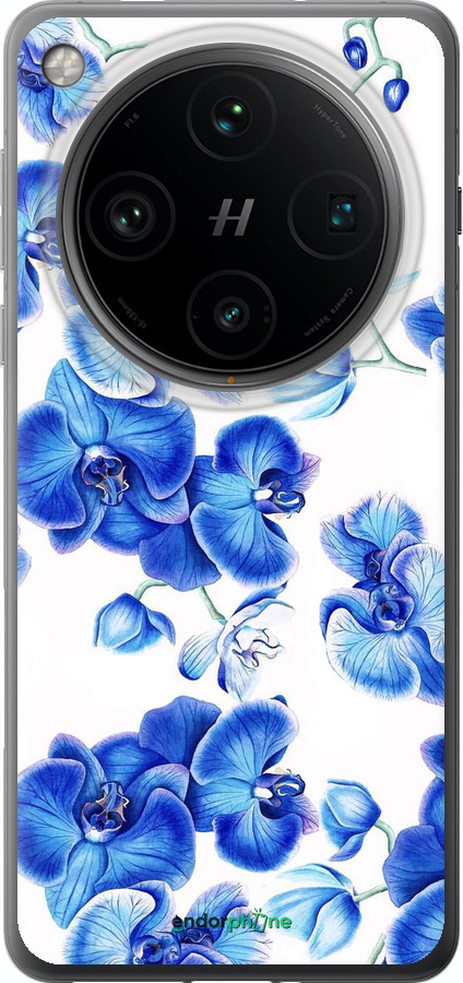 Силиконовый чехол Голубые орхидеи для Oppo Find X8 Pro - 4406u-3872 изображение 