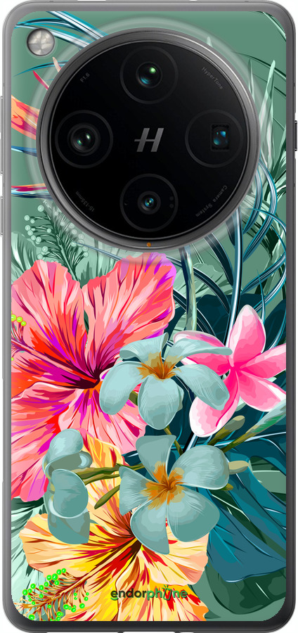 Силіконовий чехол Тропічні квіти v1 для Oppo Find X8 Pro - 4667u-3872 изображение 