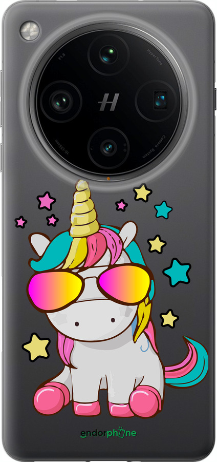Силиконовый чехол Единорог в очках для Oppo Find X8 Pro - 4879u-3872 изображение 