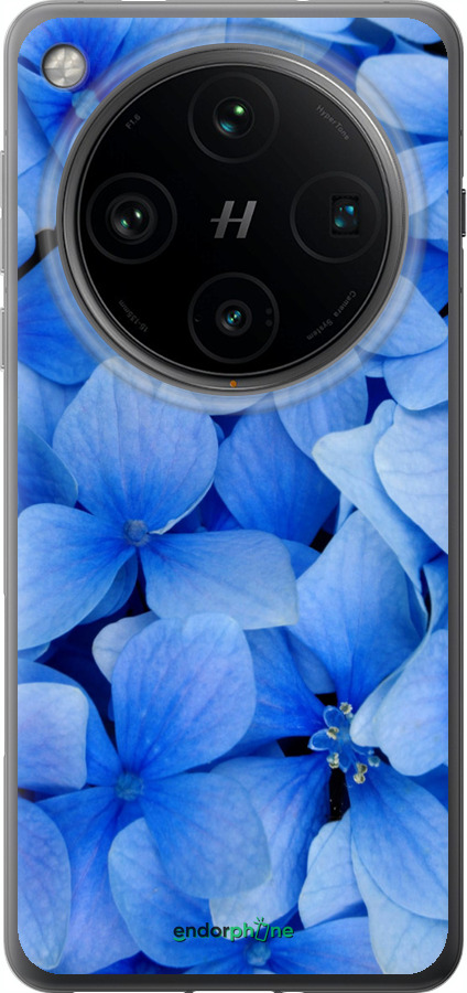 Силиконовый чехол Синие цветы для Oppo Find X8 Pro - 526u-3872 изображение 