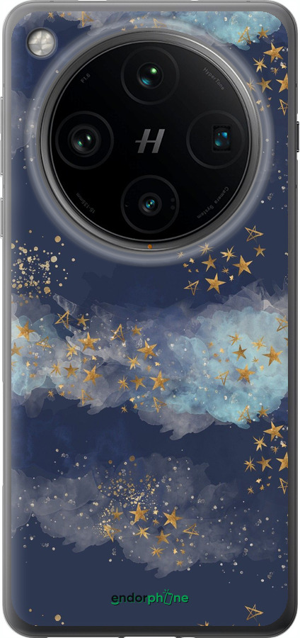 Силиконовый чехол Ночь золотые звезды для Oppo Find X8 Pro - 5421u-3872 изображение 