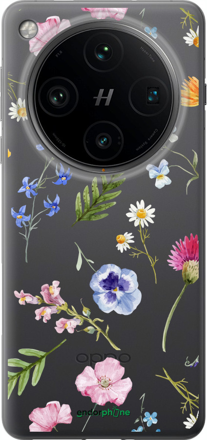 Силиконовый чехол Цветочный фон v2 для Oppo Find X8 Pro - 5472u-3872 изображение 