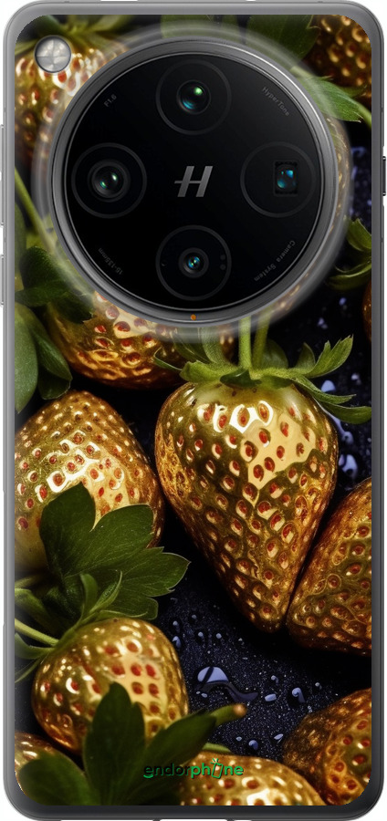 Силиконовый чехол Золотая клубника для Oppo Find X8 Pro - 5637u-3872 изображение 