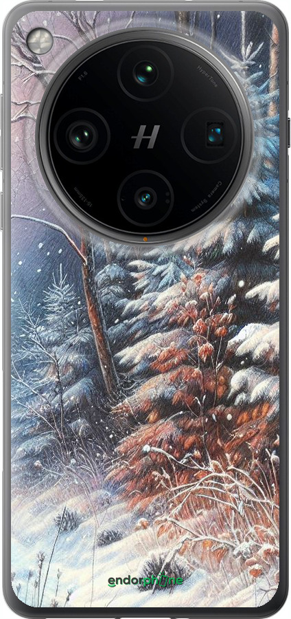 Силиконовый чехол Зимний пейзаж для Oppo Find X8 Pro - 5814u-3872 изображение 