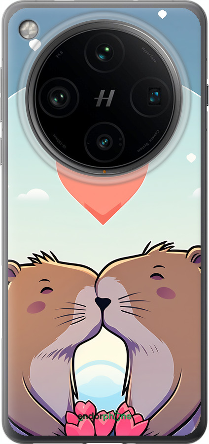 Силіконовий чехол Капібара кохання для Oppo Find X8 Pro - 6027u-3872 изображение 