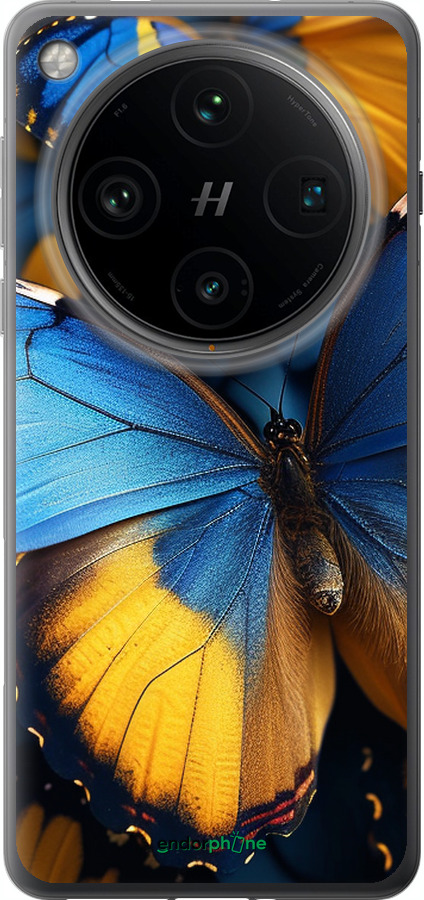 Силиконовый чехол Желто-голубые бабочки для Oppo Find X8 Pro - 6046u-3872 изображение 