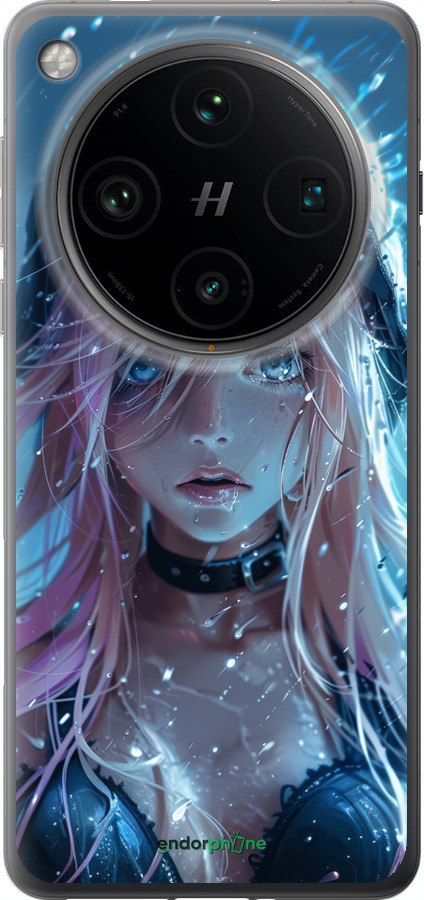 Силіконовий чехол Аніме-діва під дощем для Oppo Find X8 Pro - 6120u-3872 изображение 