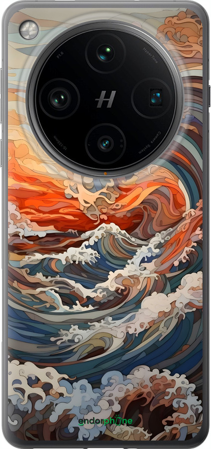 Силиконовый чехол Арт волны для Oppo Find X8 Pro - 6324u-3872 изображение 