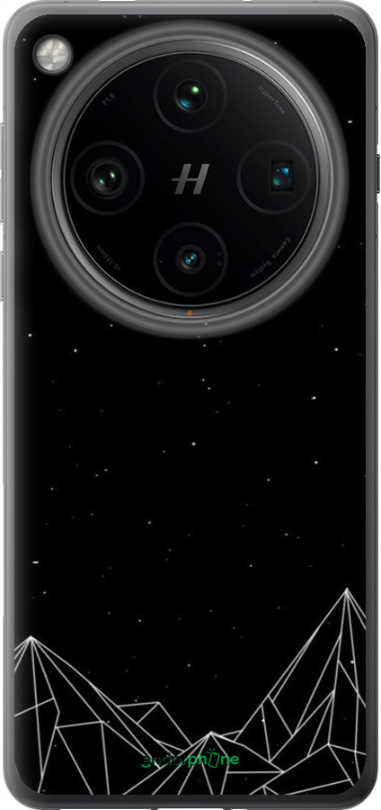 Силиконовый чехол Черно белые абстрактные горы для Oppo Find X8 Pro - 6437u-3872 изображение 