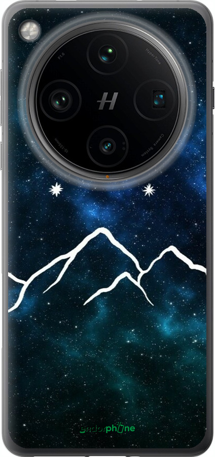 Силіконовий чехол Гори та зірки намальовані на тлі галактики для Oppo Find X8 Pro - 6490u-3872 изображение 