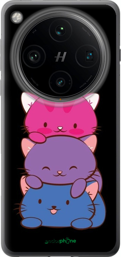 Силиконовый чехол Милые кошки для Oppo Find X8 Pro - 6518u-3872 изображение 