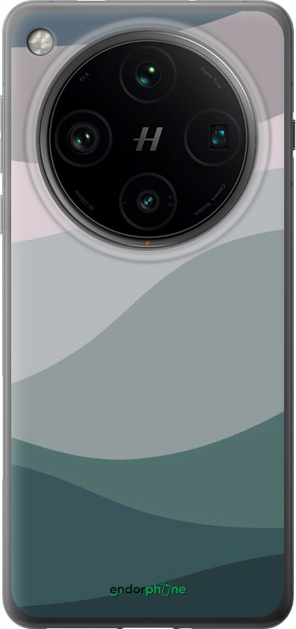 Силіконовий чехол З фіолетовим та бірюзовим ретро-стилем та хвилями для Oppo Find X8 Pro - 6533u-3872 изображение 