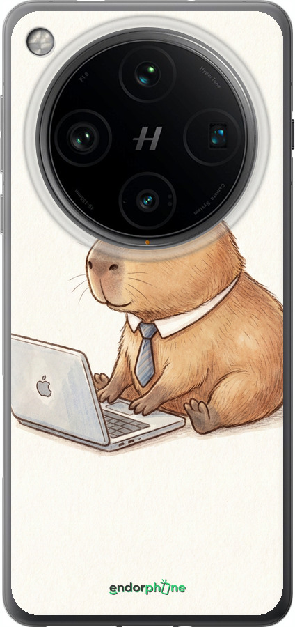 Силиконовый чехол Funny Capybara CEO Working для Oppo Find X8 Pro - 6777u-3872 изображение 