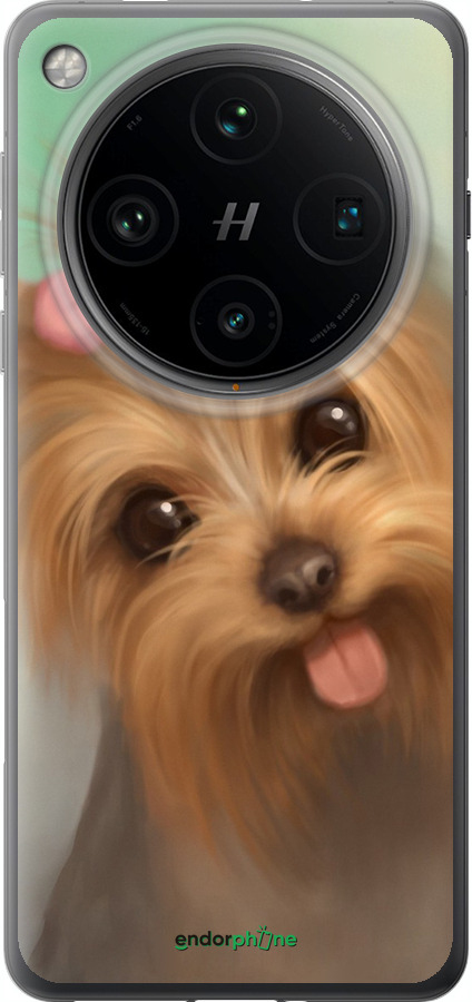 Силиконовый чехол Нарисованный йоркширский терьер для Oppo Find X8 Pro - 928u-3872 изображение 
