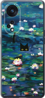 Силиконовый чехол Чехол с изображением водяных лилий Моне и кошек для Oppo OPPO RENO 8T 5G - 6399u-3122 изображение 