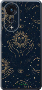 Силиконовый чехол 'Celestial Harmony: Sun & Moon Gold Mystic Pattern' для Oppo OPPO RENO 8T 5G изображение 3