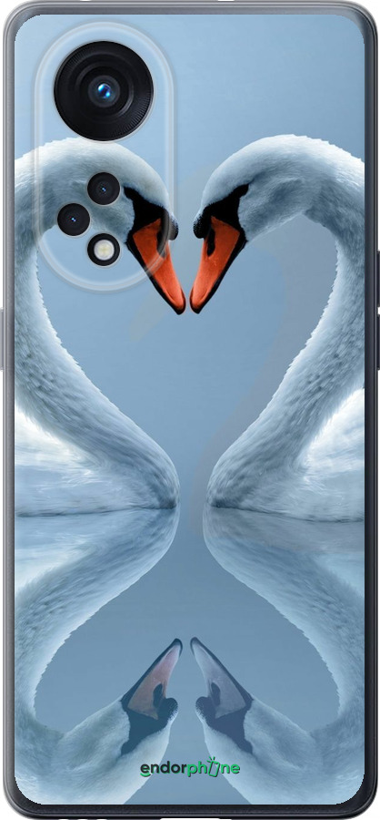 Силиконовый чехол Лебеди для Oppo OPPO RENO 8T 5G - 6007u-3122 изображение 