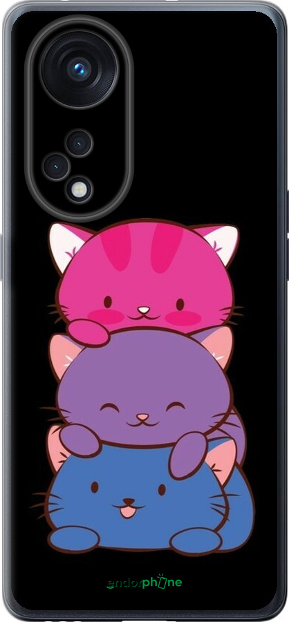 Силиконовый чехол Милые кошки для Oppo OPPO RENO 8T 5G - 6518u-3122 изображение 