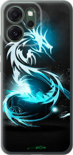 Силиконовый чехол Бело-голубой огненный дракон для Oppo RENO 14F 5G - 113u-4091 изображение 