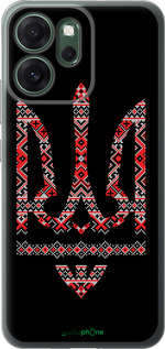 Силиконовый чехол Герб - вышиванка на черном фоне для Oppo RENO 14F 5G - 1196u-4091 изображение 