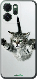 Силиконовый чехол Летящий котёнок для Oppo RENO 14F 5G - 2322u-4091 изображение 