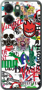 Силиконовый чехол Many different logos для Oppo RENO 14F 5G - 4022u-4091 изображение 