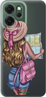 Силиконовый чехол Девушка с картой для Oppo RENO 14F 5G - 4704u-4091 изображение 