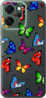 Силиконовый чехол Красочные мотыльки для Oppo RENO 14F 5G - 4761u-4091 изображение 