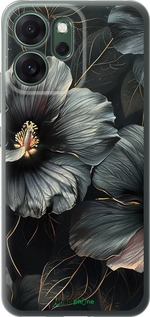 Силиконовый чехол Черные цветы для Oppo RENO 14F 5G - 6031u-4091 изображение 