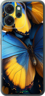 Силиконовый чехол Желто-голубые бабочки для Oppo RENO 14F 5G - 6046u-4091 изображение 