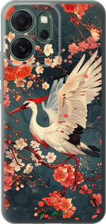 Силиконовый чехол Сакура и аист для Oppo RENO 14F 5G - 6108u-4091 изображение 