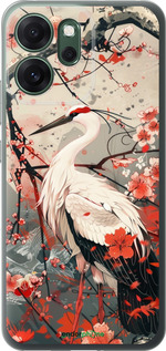 Силиконовый чехол Аист в цвету сакуры для Oppo RENO 14F 5G - 6109u-4091 изображение 