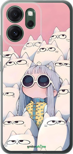 Силиконовый чехол Малышка с котами для Oppo RENO 14F 5G - 6295u-4091 изображение 