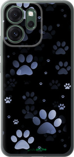 Силиконовый чехол С синими отпечатками лап для Oppo RENO 14F 5G - 6441u-4091 изображение 