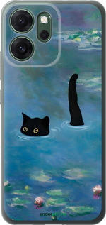 Силіконовий чехол Із зображенням кота та водяної лілії Monet для Oppo RENO 14F 5G - 6519u-4091 изображение 