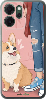 Силиконовый чехол Корги 3 для Oppo RENO 14F 5G - 6707u-4091 изображение 