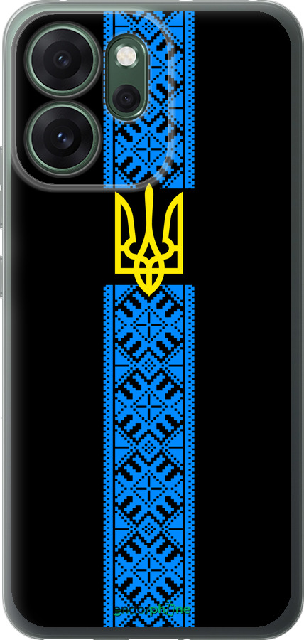 Силиконовый чехол Тризуб в вышиванке для Oppo RENO 14F 5G - 1158u-4091 изображение 