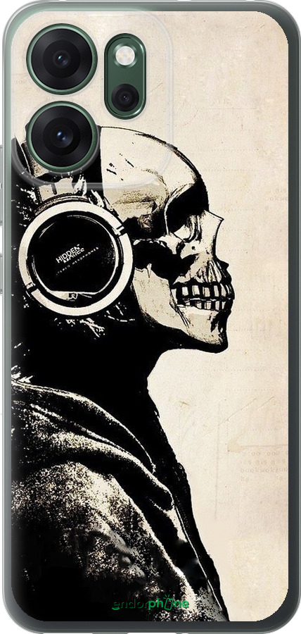 Силиконовый чехол Скелет-меломан v2 для Oppo RENO 14F 5G - 1200u-4091 изображение 