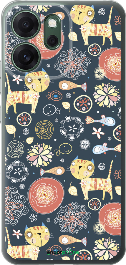 Силиконовый чехол Котята v4 для Oppo RENO 14F 5G - 1224u-4091 изображение 