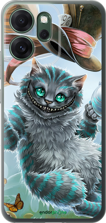 Силиконовый чехол Чеширский кот 2 для Oppo RENO 14F 5G - 3993u-4091 изображение 