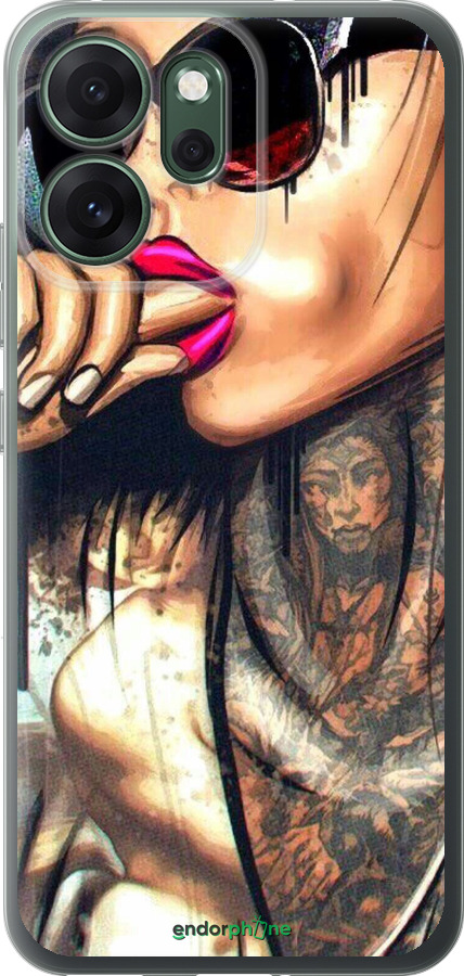Силиконовый чехол Девушка в тату для Oppo RENO 14F 5G - 4001u-4091 изображение 