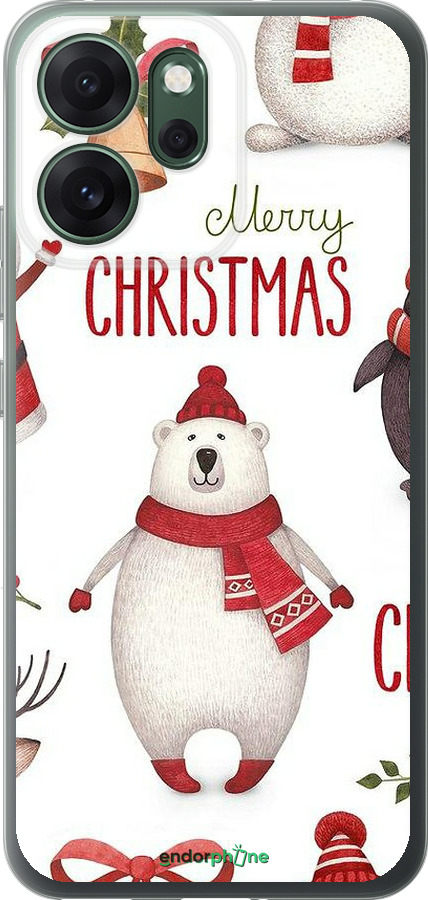 Силиконовый чехол Merry Christmas для Oppo RENO 14F 5G - 4106u-4091 изображение 