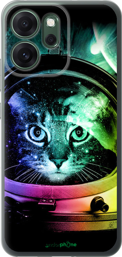 Силиконовый чехол Кот-астронавт для Oppo RENO 14F 5G - 4154u-4091 изображение 