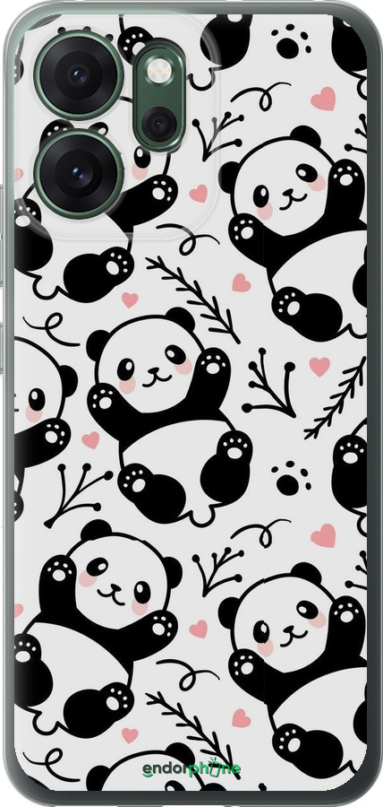 Силиконовый чехол Панды для Oppo RENO 14F 5G - 4318u-4091 изображение 