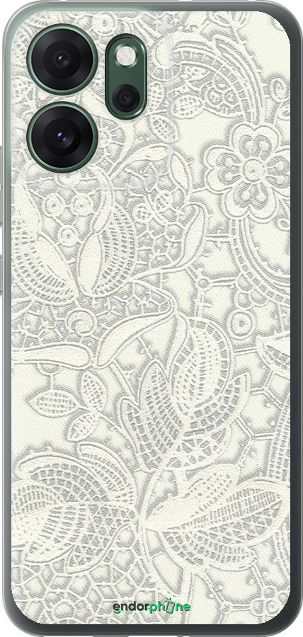Силиконовый чехол Белое кружево для Oppo RENO 14F 5G - 4383u-4091 изображение 