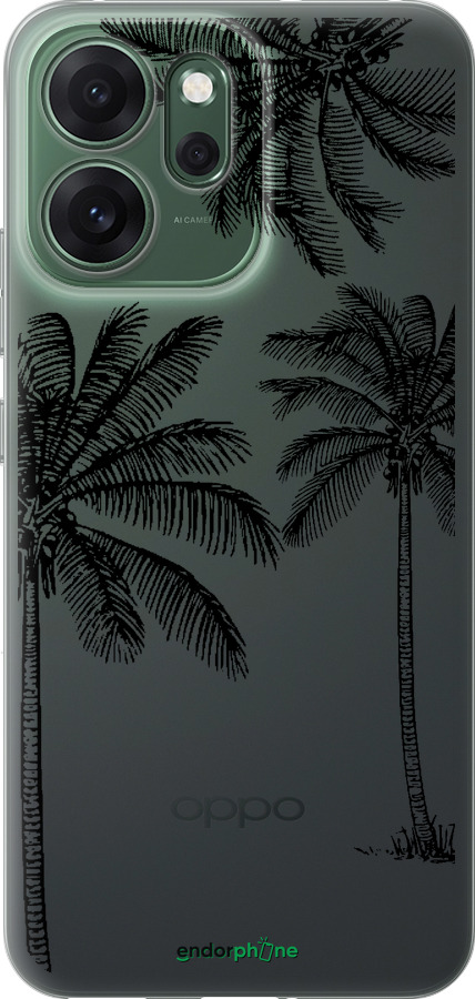 Силиконовый чехол Пальмы1 для Oppo RENO 14F 5G - 4634u-4091 изображение 