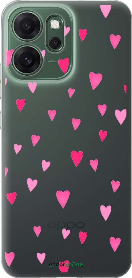 Силиконовый чехол Сердечки 2 для Oppo RENO 14F 5G - 4763u-4091 изображение 
