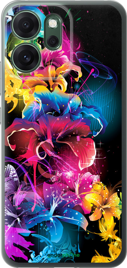 Силиконовый чехол Абстрактные цветы для Oppo RENO 14F 5G - 511u-4091 изображение 